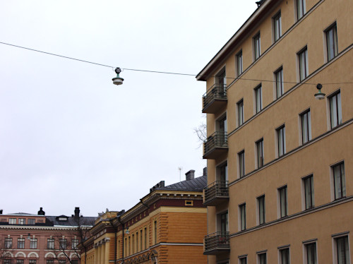 Kahden korttelin ulkoseinustoja