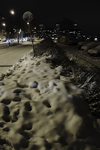 Pensaaseen ajettua lunta